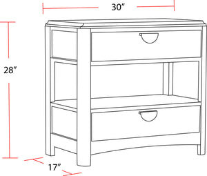Escape - Bedroom 2 Drawer Nightstand - Glazed Natural Oak