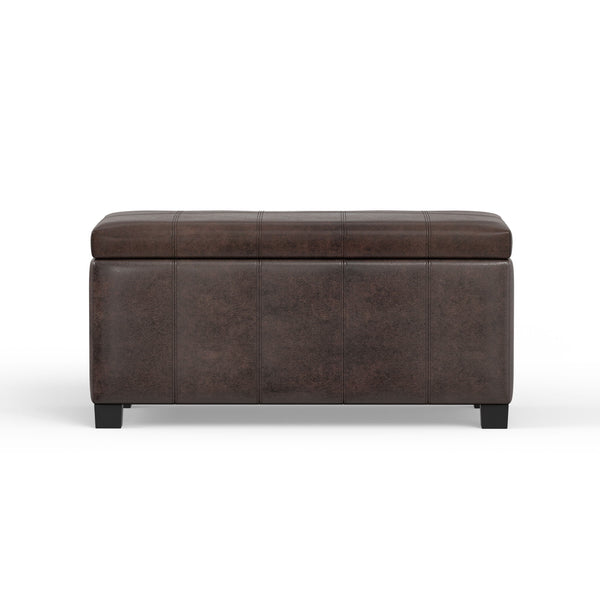 Dover - Storage Ottoman Bench - Distressed Brown