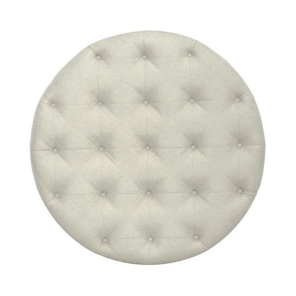 Americana Farmhouse - Round Cocktail Ottoman - Dusty Taupe