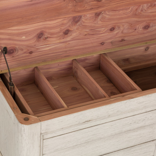 Farmhouse Reimagined - Storage Trunk - Antique White / Chestnut Tops