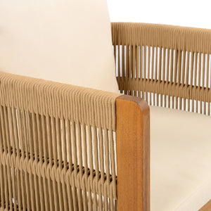 Outdoor Dining Set & Table And Rope Chairs