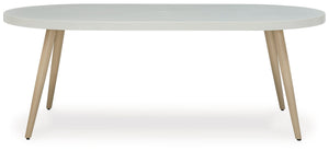 Seton Creek - Oval Dining Table With Umb Opt - White