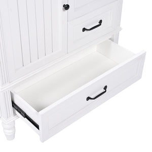 30" Bathroom Vanity With Sink, 3 Drawers, Adjustable Feet