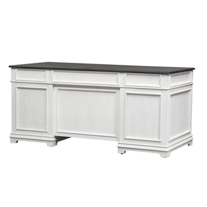 Allyson Park - Desk - Wirebrushed White / Charcoal