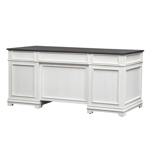 Allyson Park - Desk - Wirebrushed White / Charcoal