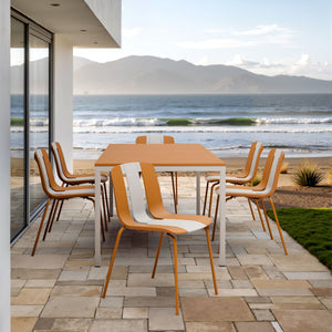 Modern Striped Blocking Single Chairs (Set of 4)