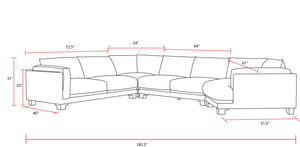 Escape - 4 Piece Modular Sectional - Mirage Mist