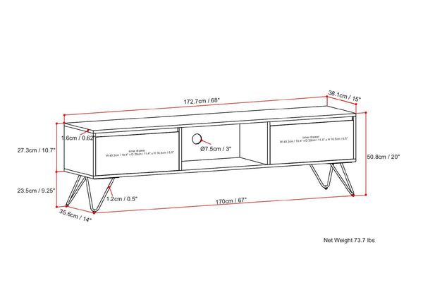 Hunter - Handcrafted TV Media Stand - Natural