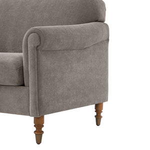 Loveseat Sofa With Rolled Arm For Living Room - Brown