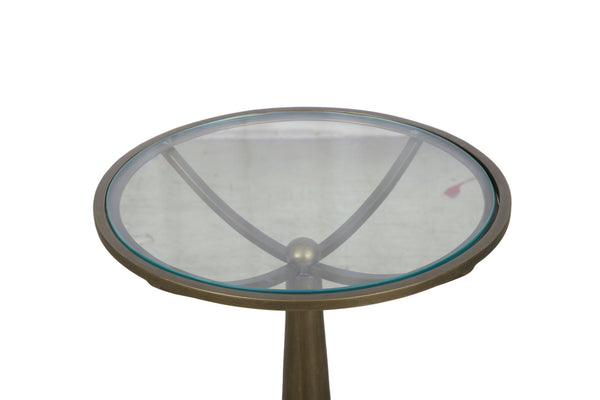 Delgado - Accent Table - Antique Brass / White Marble