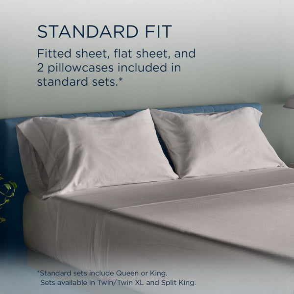 Linens - Tempur Luxe Egyptian Cotton Sheet Set - Cool Gray