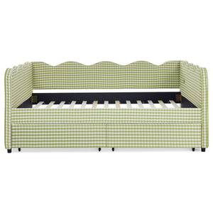 Gingham Daybed & USB Charging Port, Wave-Shaped Design