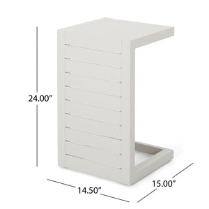 Aluminum Outdoor C - Shaped Side Table For Patio
