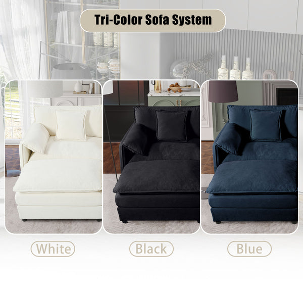 Modern Oversized Loveseat Sofa With Deep Seat And Diy Combination
