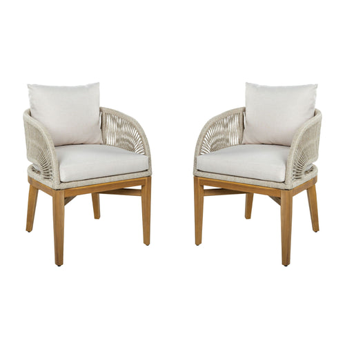 Outdoor Dining Chairs With Cushion (Set of 2)