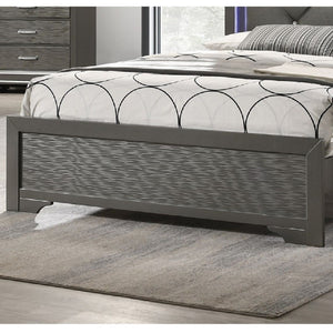Tufted Headboard Bed With LED Lighting