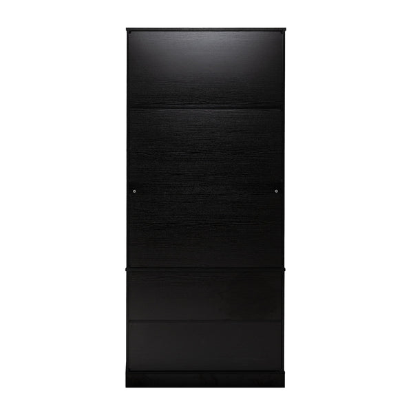 Fluted Kitchen Pantry Cabinet With 2 Large Drawers & 8 Door Spice Rack Freestanding Storage Organizer - Black
