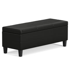 Afton - Storage Ottoman Bench - Midnight Black