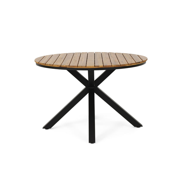 Outdoor Dining Table - Teak / Black