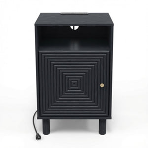 Nightstand With Charging Station & Storage