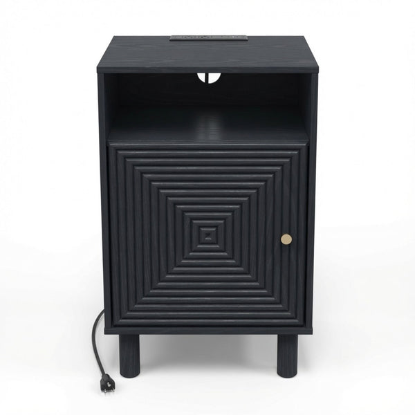 Nightstand With Charging Station & Storage