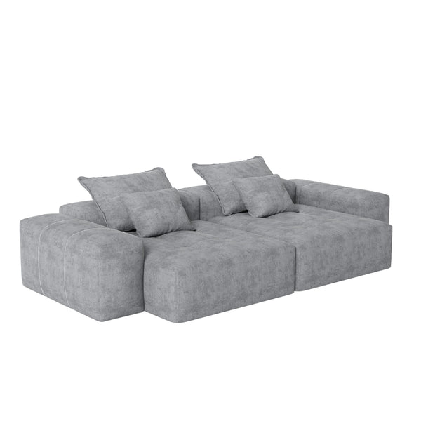 Modern Oversized, Modular Sectional Sofa With Pillows