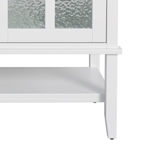 Bathroom Vanity With Ceramic Sink, Adjustable & Open Shelf