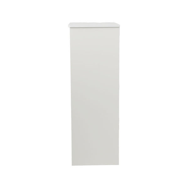 Louvered Door Bathroom Low Cabinet With Multi Layer Storage - White