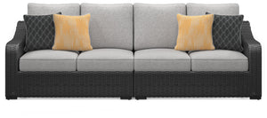 Beachcroft - 5-Piece Outdoor Sectional - Black / Light Gray