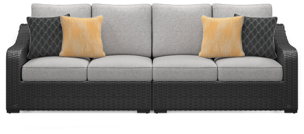 Beachcroft - 5-Piece Outdoor Sectional - Black / Light Gray