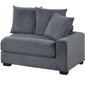 5 Piece Modular Sectional Set Couch With LAF & RAF Chairs, Living Room Furniture - Dark Gray