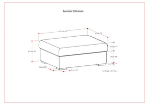 Jasmine - Ottoman - Gray