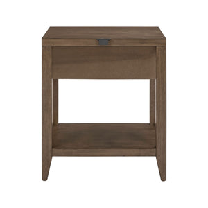 Shaker Lakes - Open Nightstand With Charging Station - Harvest Brown