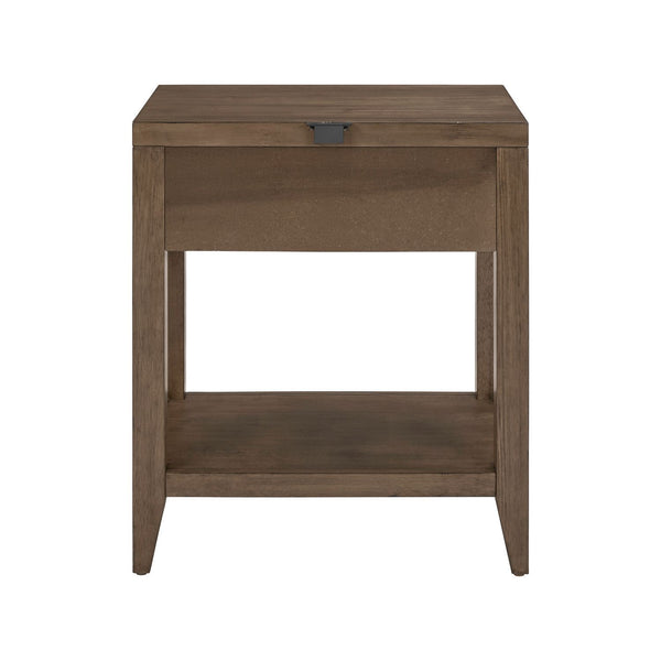 Shaker Lakes - Open Nightstand With Charging Station - Harvest Brown