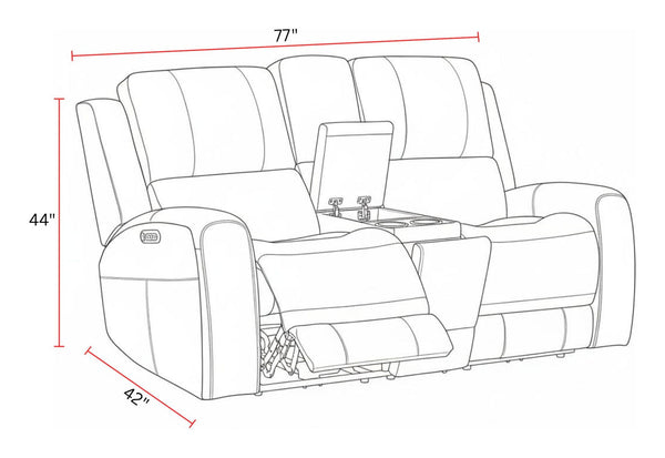 Belmont - Power Zero Gravity Tilt Console Loveseat P3