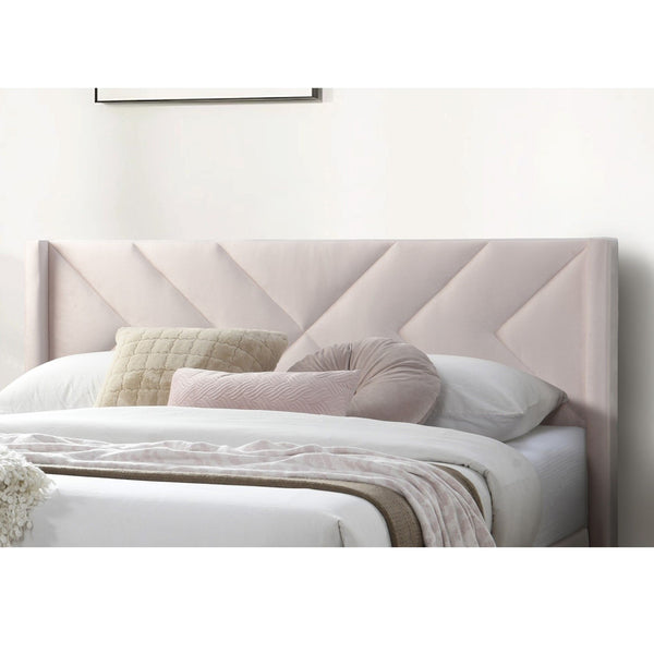 Elegant Bed With Upholstered Headboard, Platform Base