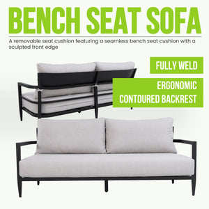 6 Piece Outdoor Conversation Set With Swivel Chairs - Ember Black