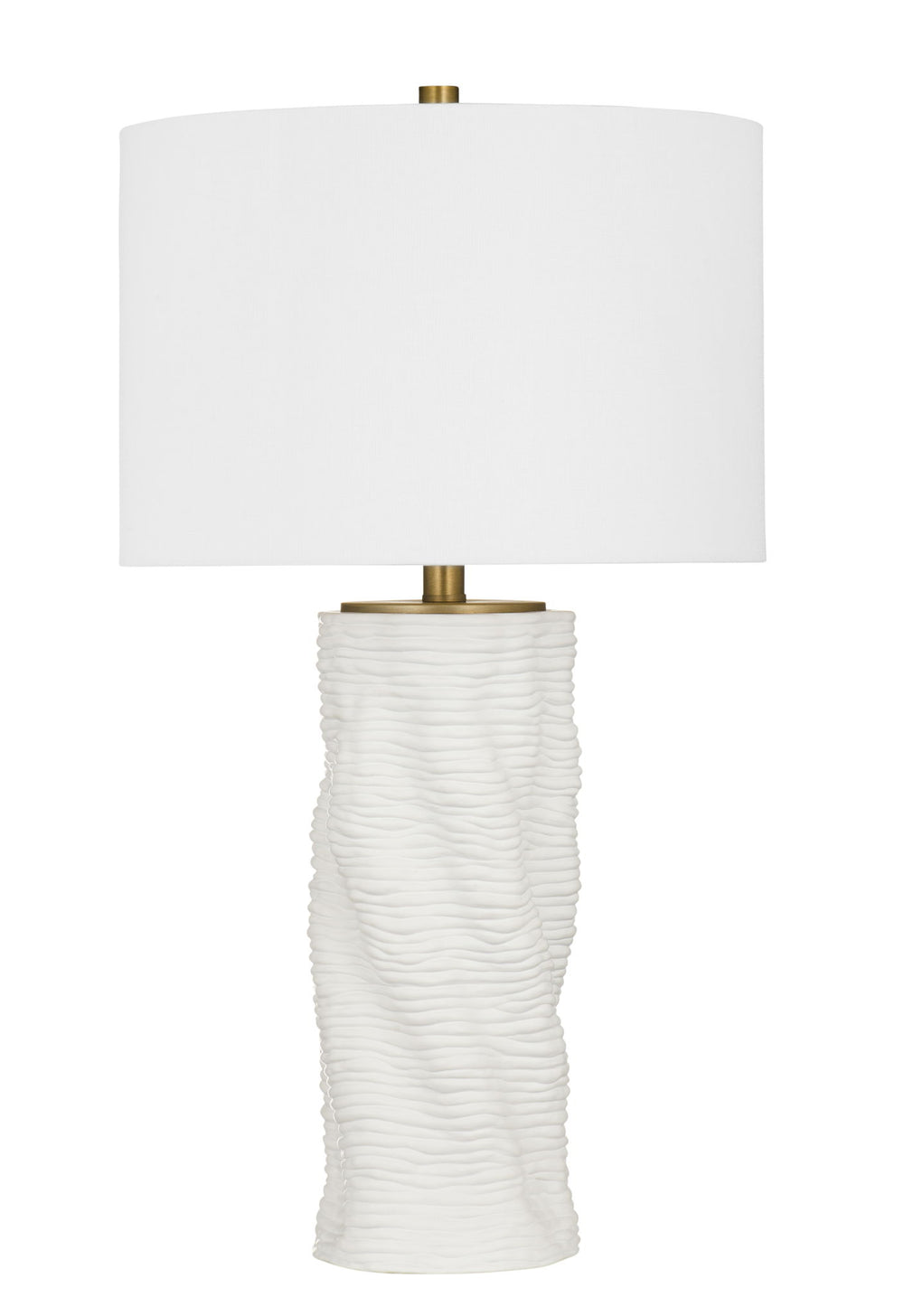 Delancy - Table Lamp - Matte White / Brass Accents