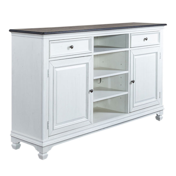 Allyson Park - 68" Highboy TV Console - Wirebrushed White / Charcoal