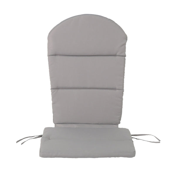 Outdoor Adirondack Chair Cushion With Water Resistant Fabric And Ties - Gray