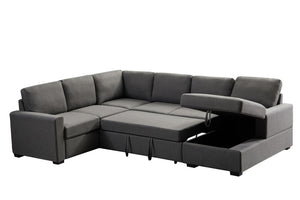 Ketterman - 4 Piece Upholstered Sectional - Dark Gray