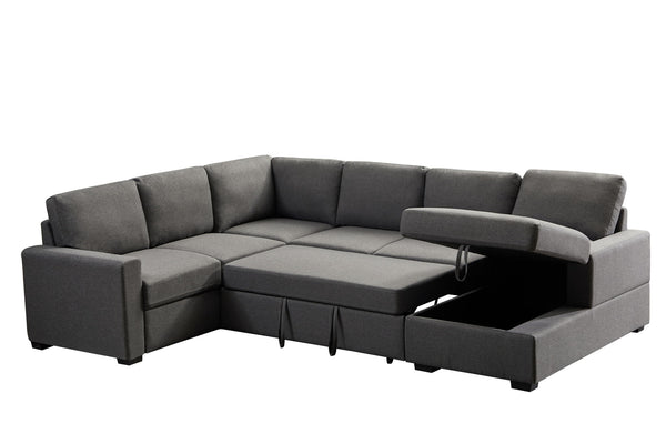 Ketterman - 4 Piece Upholstered Sectional - Dark Gray
