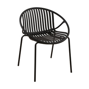 Stackable Outdoor Chairs With Breathable Plastic Backrest (Set of 2)