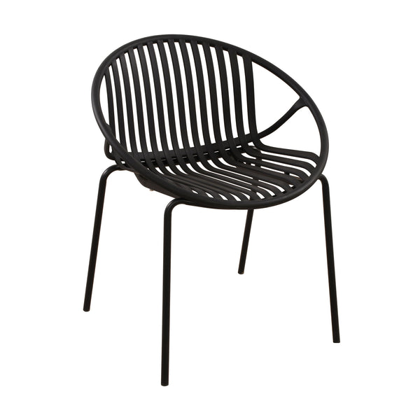 Stackable Outdoor Chairs With Breathable Plastic Backrest (Set of 2)
