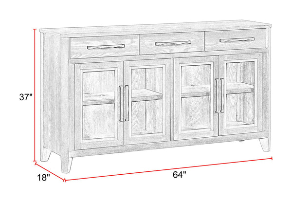 Breckenridge - Dining Buffet Server - Medium Brown