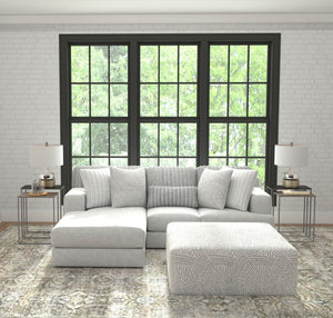 Logan - Upholstered Sectional With Comfort Coil Seating - 46" Cocktail Ottoman And Accent Pillows Included