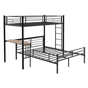 Bunk Bed With Built In Desk & Guardrail Frame
