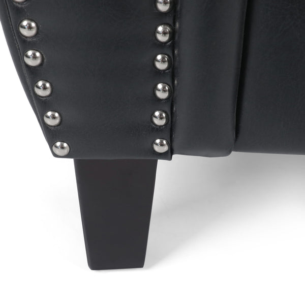 Contemporary Club Chair With Nailhead Trim And Rolled Armrests