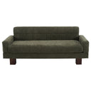 Modern Loveseat Sofa, 2 Seater With Square Arms For Living Room