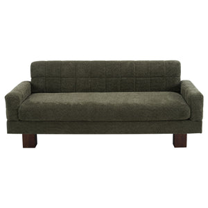 Modern Loveseat Sofa, 2 Seater With Square Arms For Living Room